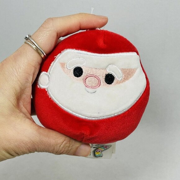 Kellytoy Squishmallows Christmas Santa Plush Clip Keyring Hang Squeeze Doll Toy - Picture 1 of 10